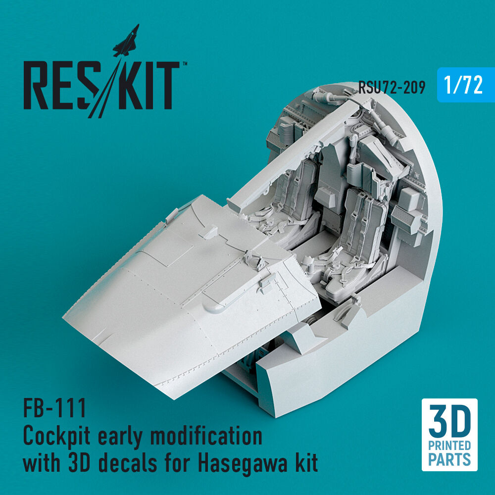 FB-111 Cockpit early modification with 3D decals for Hasegawa kit (3D Printed)