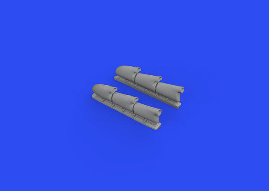 Spitfire Mk.V three-stacks exhausts rounded 1/48 for EDUARD