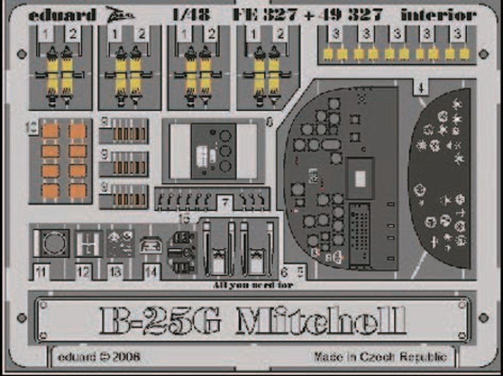 B-25G Mitchell interior Für Accurate Miniatures Bausatz