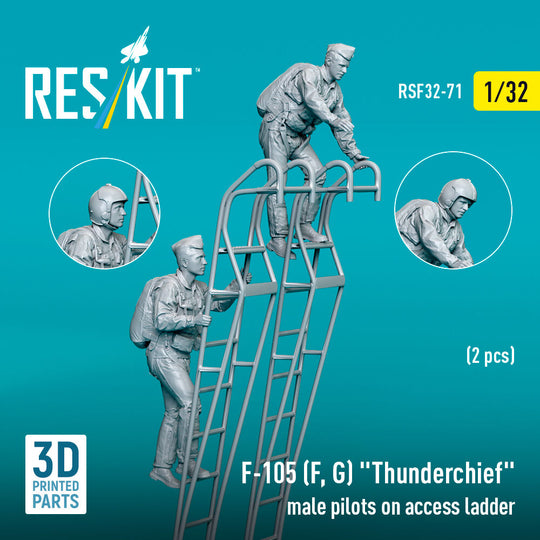 F-105 (F, G) Thunderchief male pilots on access ladder (2 pcs) (3D Printed)