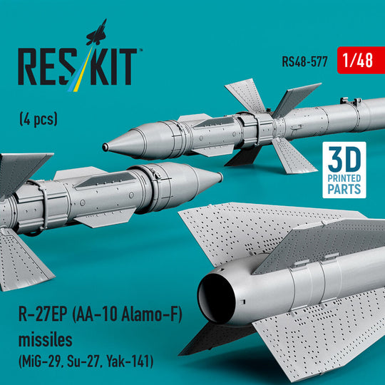 R-27EP (AA-10 Alamo-F) missiles (4 pcs) (MiG-29, Su-27, Yak-141) (3D Printed)