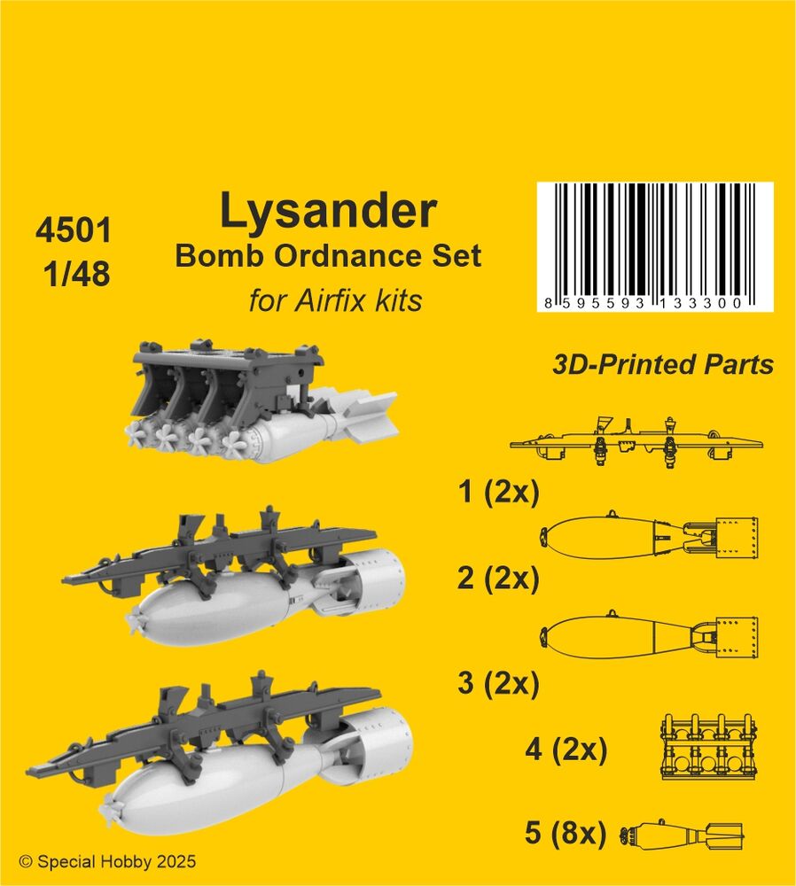Lysander Bomb Ordnance Set for Airfix