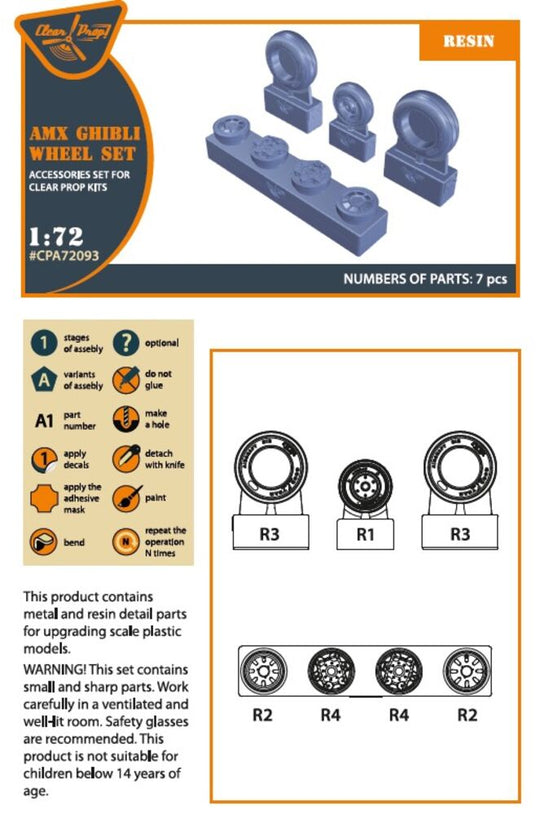 AMX, AMX-T Ghibli wheel set for Italeri kits