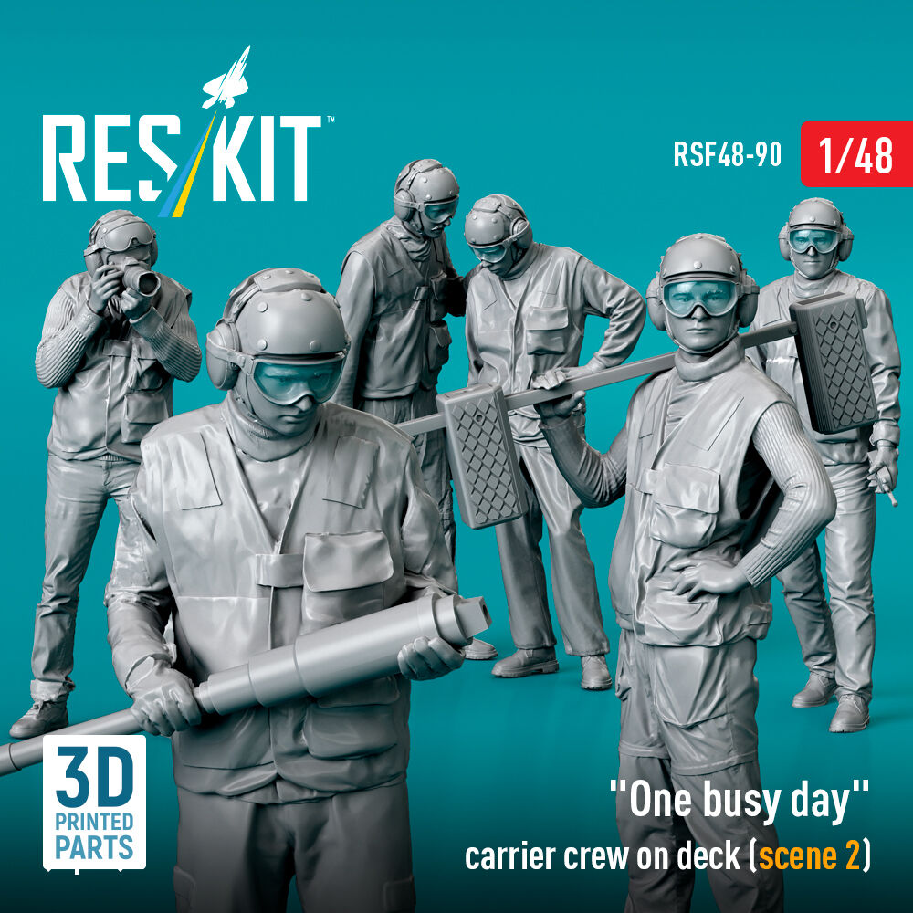One busy day carrier crew on deck (scene 2) (6 pcs) (3D Printed)