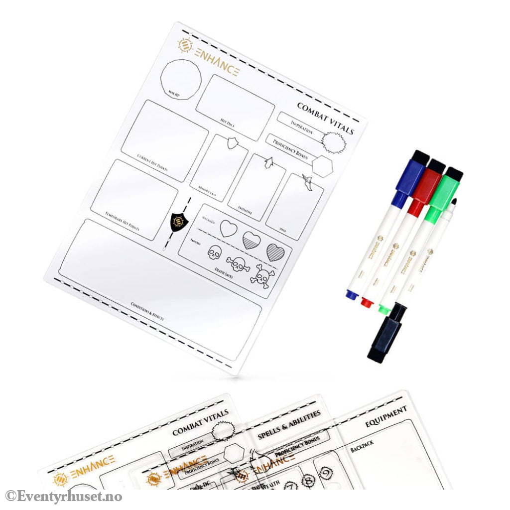 Enhance RPG Series Acrylic Character Sheet Set *English Version* Games