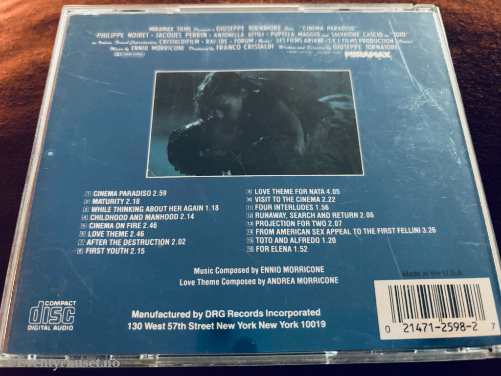 Ennio Morricone - Cinema Paradiso Soundtrack. CD.