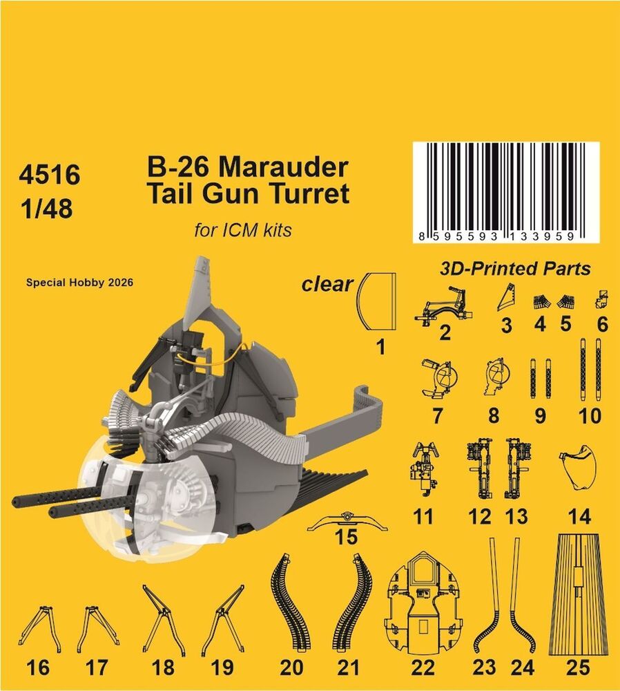 B-26 Marauder Tail Gun Turret for ICM