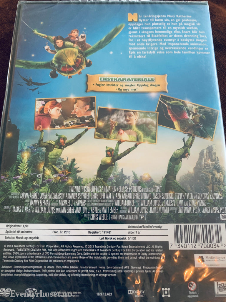 Epic - Skogens hemmelige rike. DVD. Ny i plast! DVD