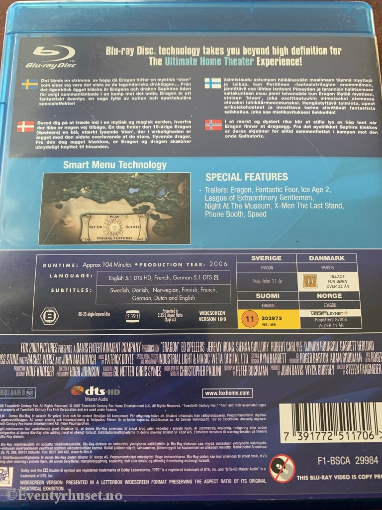 Eragon. Blu-Ray. Blu-Ray Disc