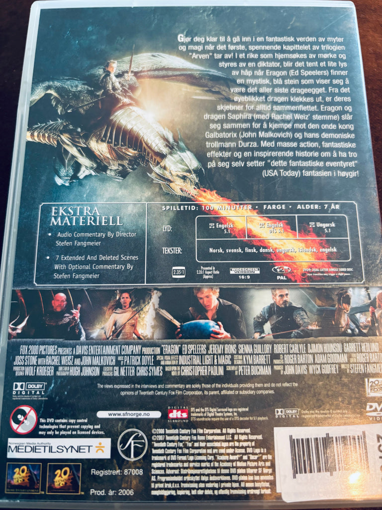Eragon. DVD leiefilm.