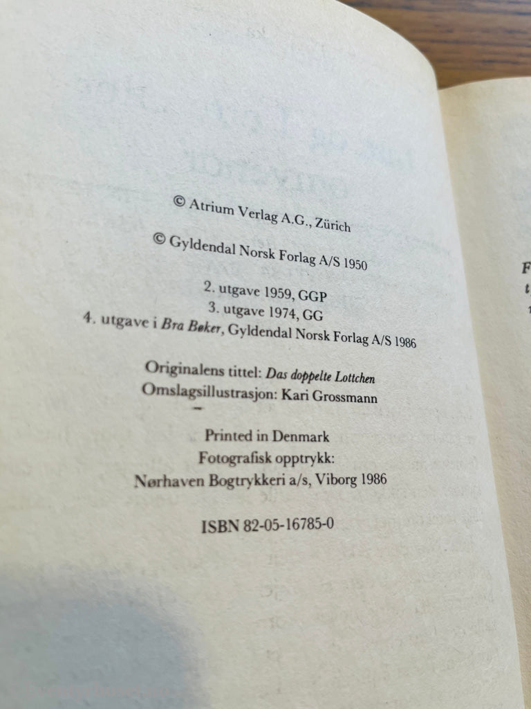 Erich Kästner. 1949. Lise og Lotte – eller omvendt. Bok.