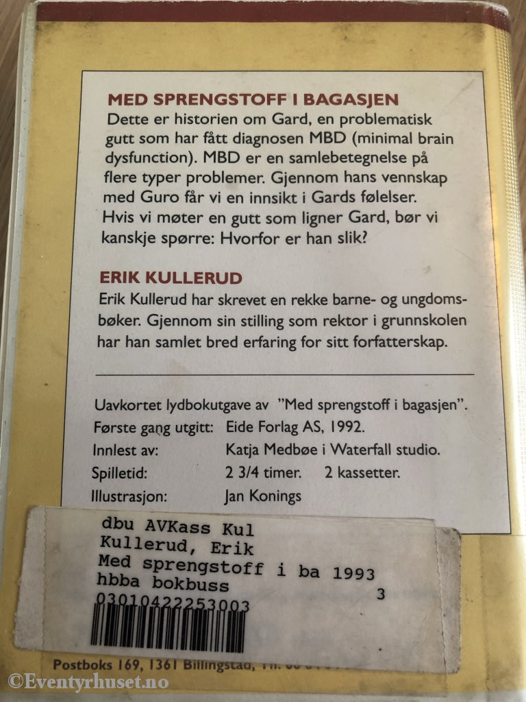 Erik Kullerud. 1993. Med Sprengstoff I Bagasjen. Kassettbok På 2 Kassetter.