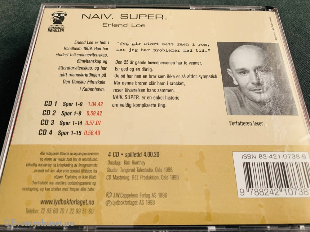 Erlend Loe. 1998. Naiv Super. Lydbok På 4 Cd.