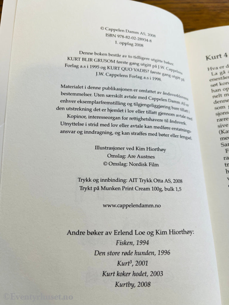 Erlend Loe. Kurt blir grusom. Bok.