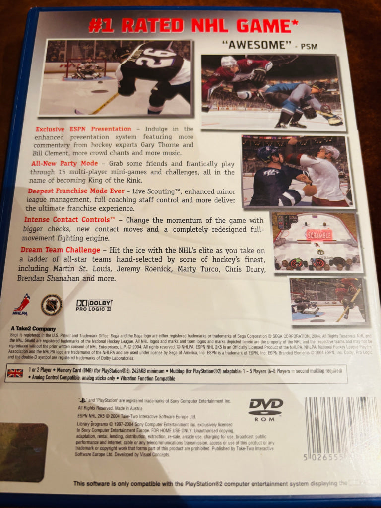 ESPN NHL 2K5. PS2.