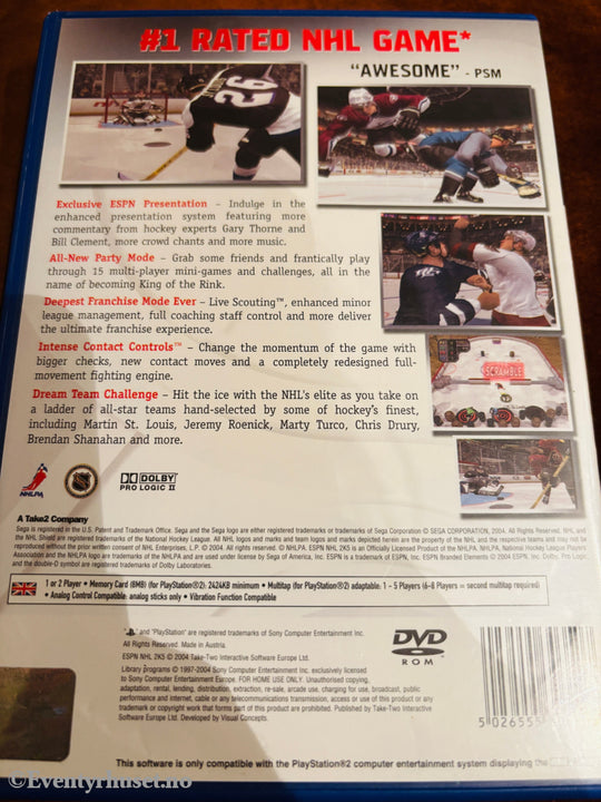 ESPN NHL 2K5. PS2.