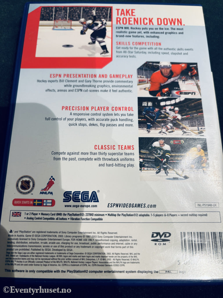 ESPN NHL Hockey 2K4. PS2-spill