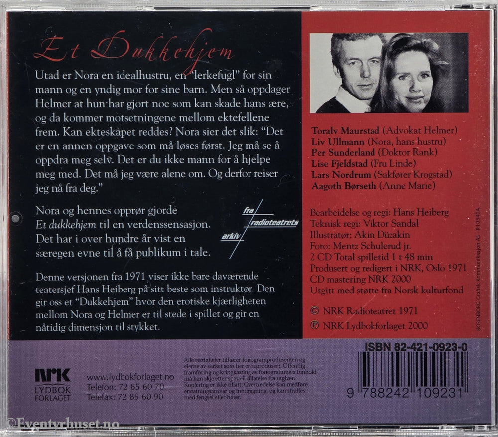 Et dukkehjem – Henrik Ibsen. 2000. Lydbok på CD.