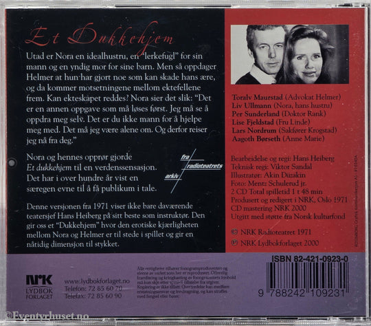 Et dukkehjem – Henrik Ibsen. 2000. Lydbok på CD.