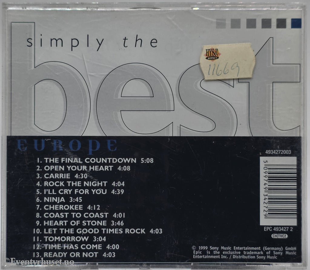 Europe. 1996. Simply the Best. . CD.