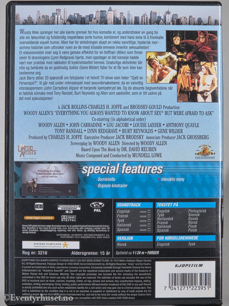 Everything You Always Wanted to Know About Sex (1972). DVD.