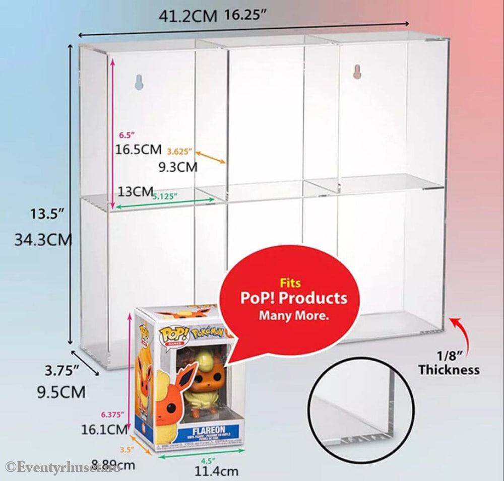 Evoretro Acrylic Display Case for 6 Funko Pops Storage & Protection