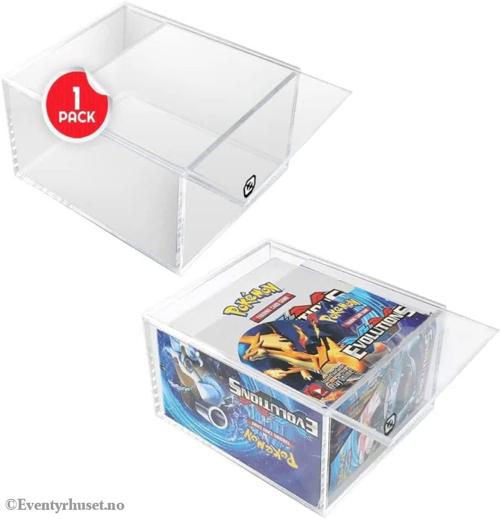 Evoretro Acrylic Display Case for Booster Boxes / Elite Trainer Boxes Ver. 1 with Sliding Lid Storage & Protection