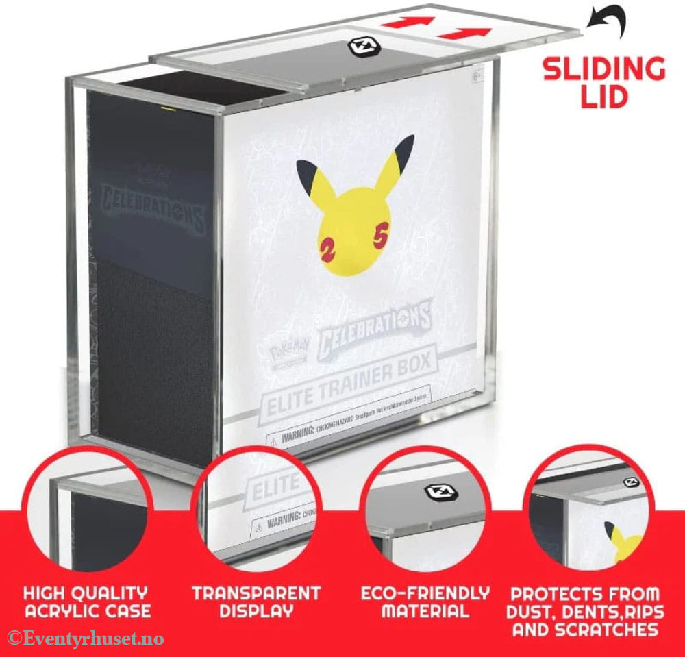 Evoretro Acrylic Display Case for Booster Boxes / Elite Trainer Boxes Ver. 2 with Sliding Lid Storage & Protection
