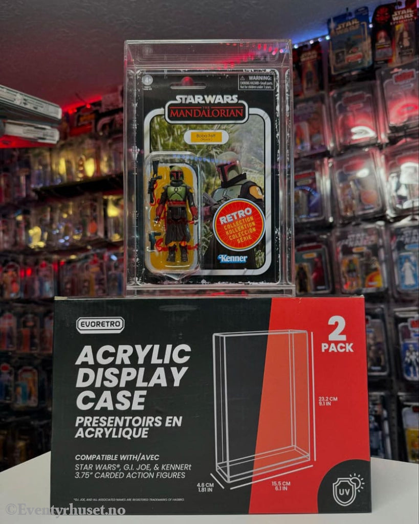 Evoretro Acrylic Display Cases 2-Pack for Action Figures Storage & Protection