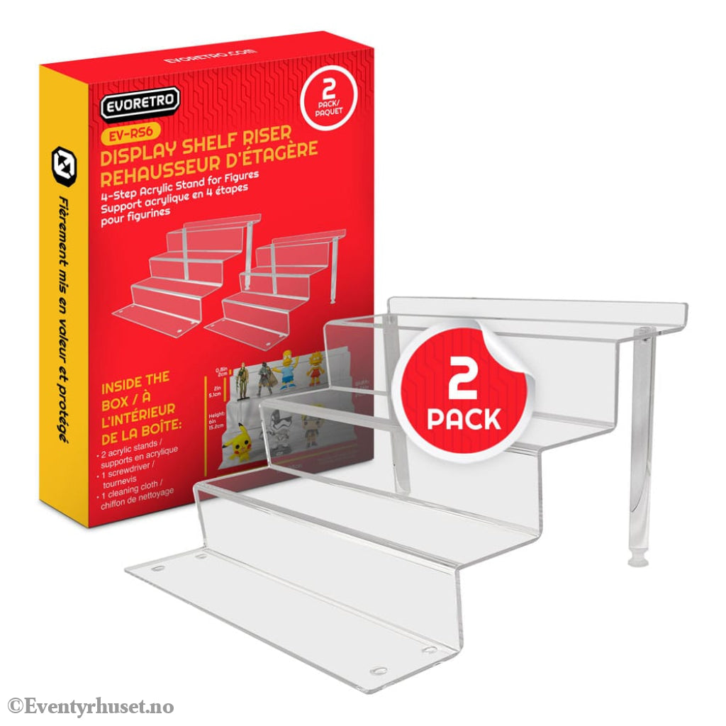Evoretro Acrylic Shelf Riser 2-Pack RS6 Storage & Protection