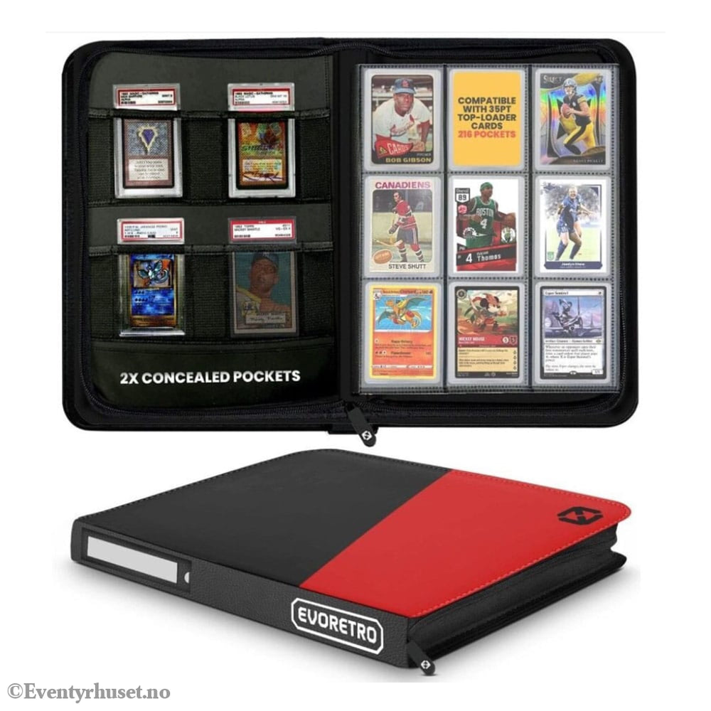 Evoretro Shield+ Topload Cards Binder 216 Cards Black/Red Storage & Protection