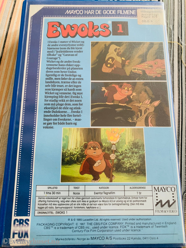 Ewoks 1. 1986. Vhs Big Box. Box