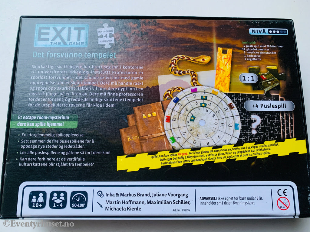 EXIT – Det forsvunne tempelet. Escape Room-spill