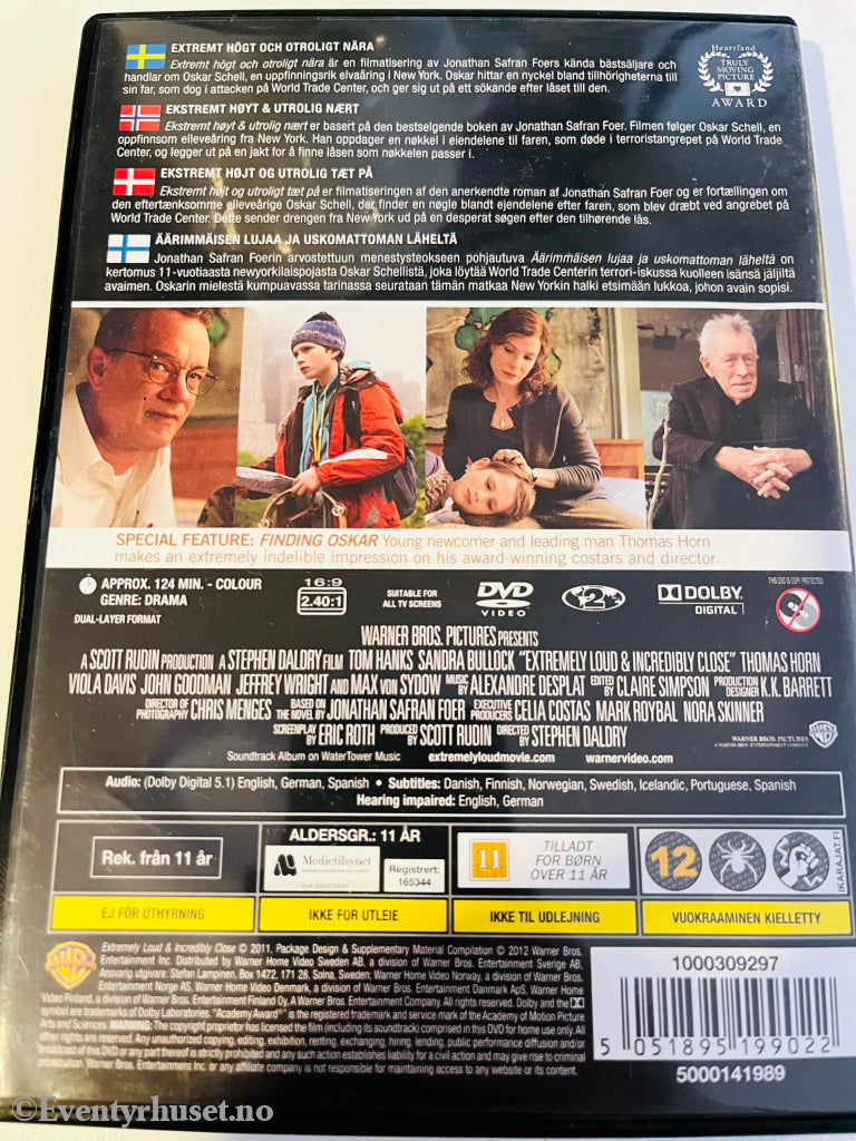 Extremely Loud & Incredibly Close. Dvd. Dvd