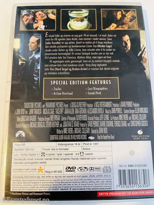 Face/Off. 1997. Dvd. Dvd