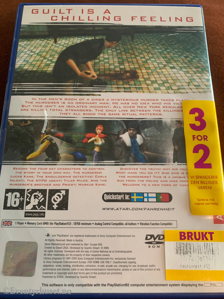 Fahrenheit . PS2