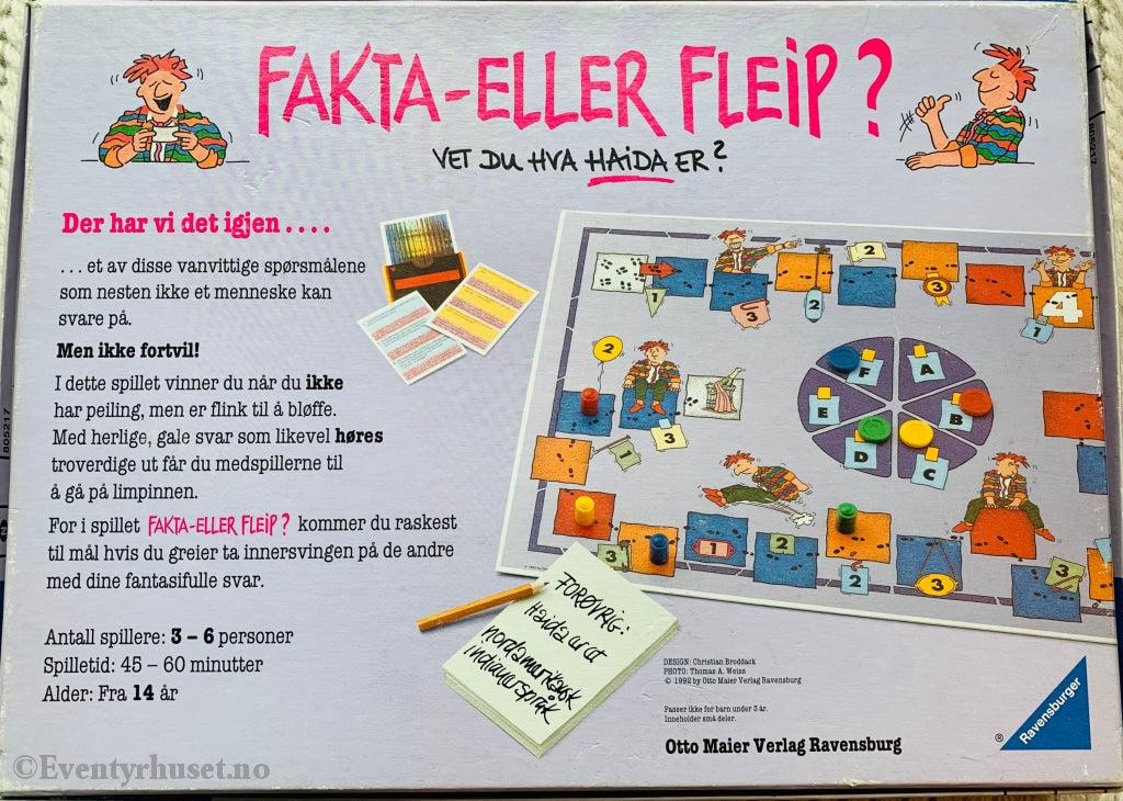 Fakta Eller Fleip 1992. Brettspill. Brettspill