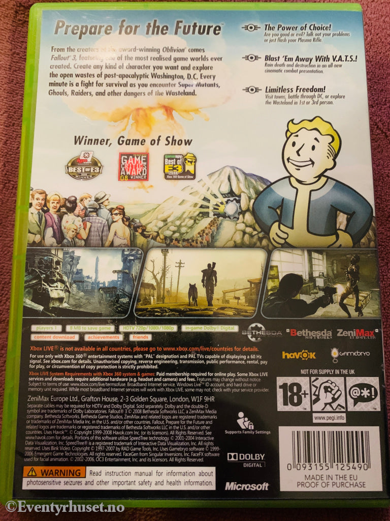 Fallout 3, 2008. Xbox-360-spill.