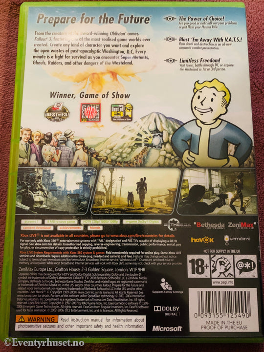 Fallout 3, 2008. Xbox-360-spill.