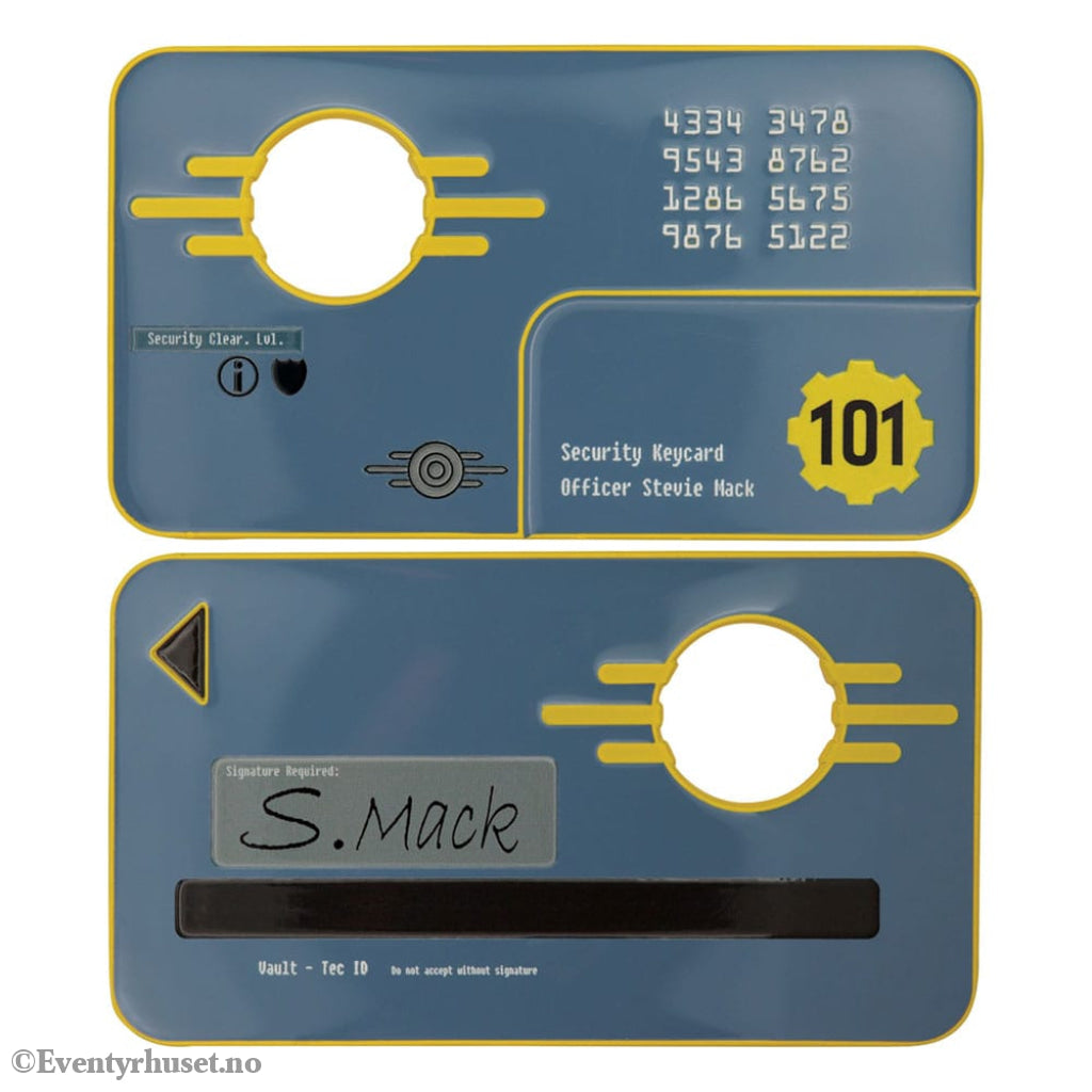 Fallout 3 Replica Vault 101 Security Keycard Limited Edition Collectibles