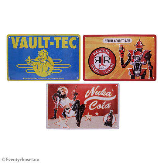 Fallout Tin Signs 3 Pack Brands Home & Gifts