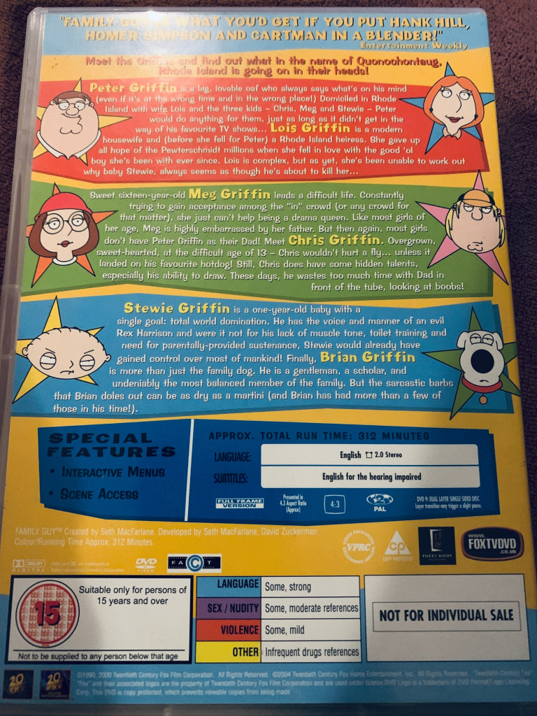 Family Guy Season One. DVD samleboks.