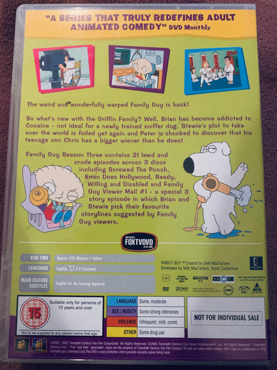 Family Guy Season Three. DVD samleboks.