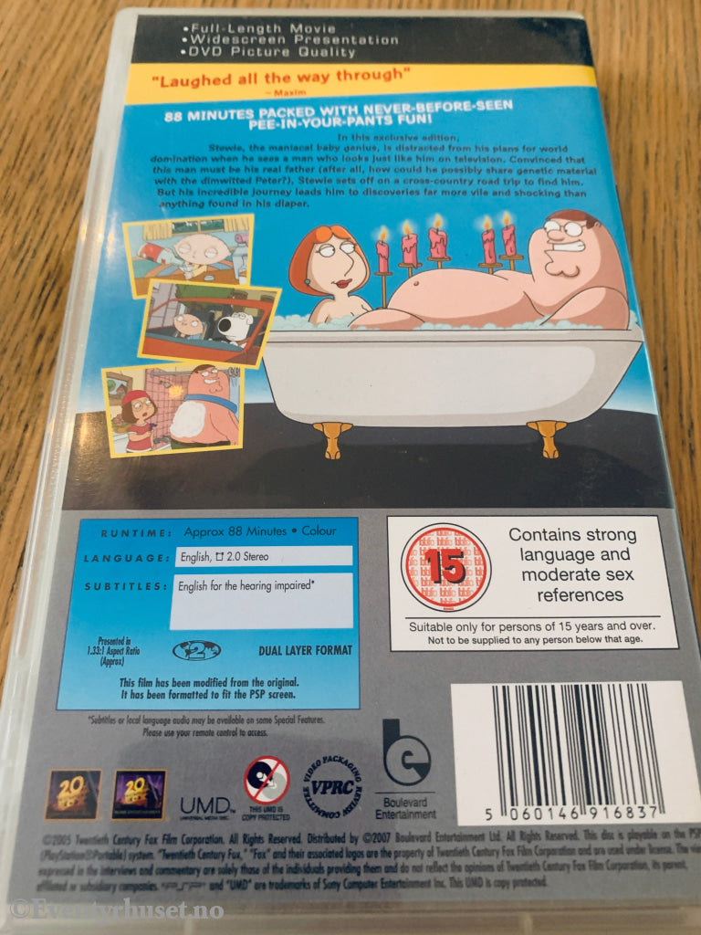 Family Guy: Stewie Griffin - The Untold Story. PSP/UMD.