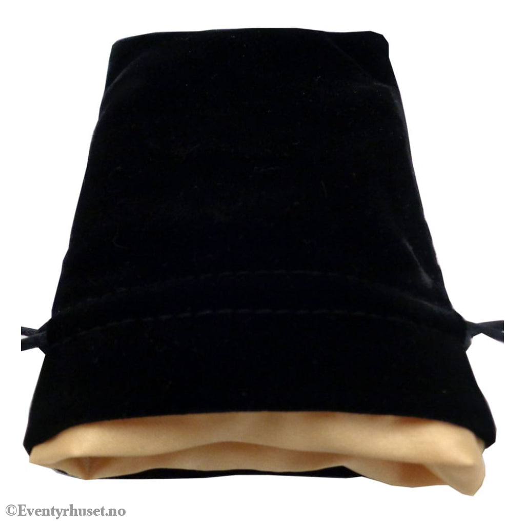 FanRoll Dice Bag Velvet Black with Gold Satin Small Games