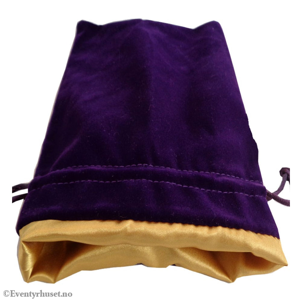 FanRoll Dice Bag Velvet Purple with Gold Satin Small Games