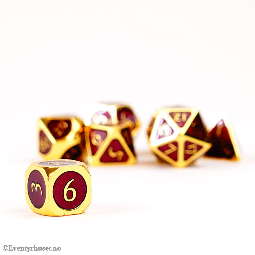 FanRoll Dice Set Gold with Purple Enamel (7) Games