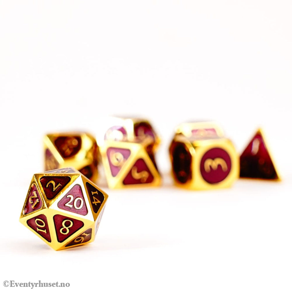 FanRoll Dice Set Gold with Purple Enamel (7) Games