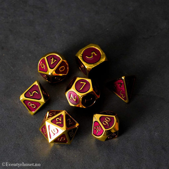 FanRoll Dice Set Gold with Purple Enamel (7) Games