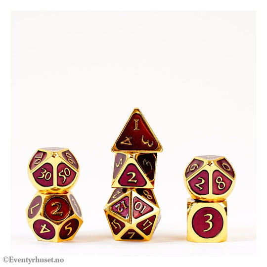 FanRoll Dice Set Gold with Purple Enamel (7) Games
